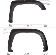 Fender Flares Compatible with 2014-2021 Toyota Tundra Paintable Smooth Matte