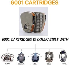 10Pairs 6001cn Organic Vapor Respirator Filter Cartridge For 6800 6200 Gas mask