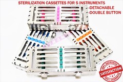 DETACHABLE STERILIZATION CASSETTE WITH DOUBLE BUTTONS 5 SLOT GERMAN GRADE