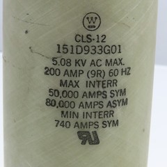 Westinghouse 151D933G01 CLS-12 200A 5.08kVAC Max Current Limiting Fuse
