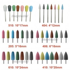 50 Pcs Dental Lab Silicone Rubber Polishers Diamond Polishing Burs Shank 2.35mm