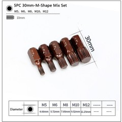 3/8″ Inch Impact Screwdriver Bit Torx M Shape Hex Bit Set Hex Shank Magnetic