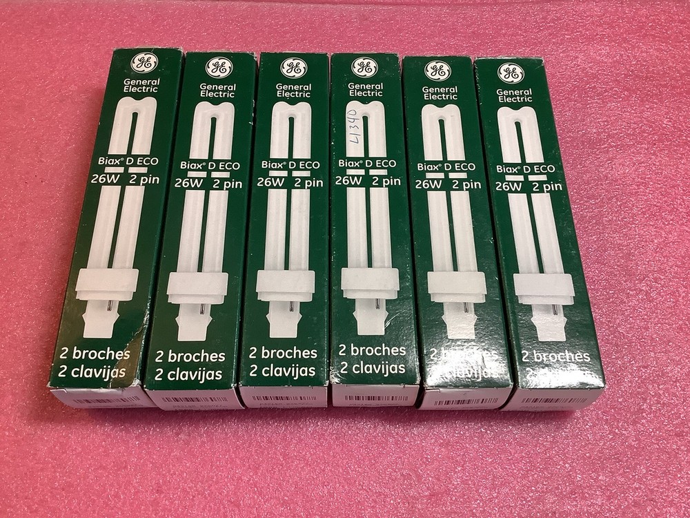 Lot Of 6 GE Fluorescent Lamps F26DBX/830/ECO 2-Pin