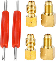 4PCS R1234yf Vacuum Pump Adapter,1/4” SAE Female FL x 1/2″ LH-Male & 1/2″ LH…