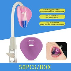 Dental Saliva Ejectors Ejector Disposable Suction Tips Holder Pink