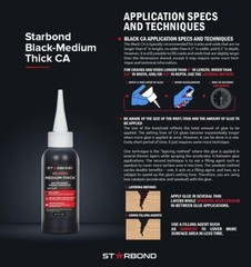 Starbond 16 oz. Black Medium-Thick – Super Glue (Premium Cyanoacrylate CA Glue)