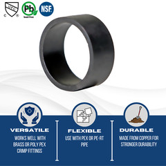 200 PIECES 1/2″ PEX COPPER CRIMP RING (BLACK-OXIDIZED SURFACE) LEAD FREE