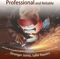 50 Sticks 15% Silver Brazing Rods – Flat Phos Copper Welding Rods for HVAC, Air