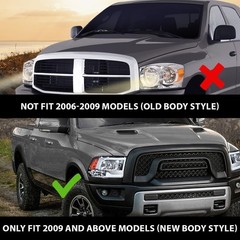 LED DRL Headlamps Dodge Ram 1500-3500 2009-2012 Smoky Lens Chrome Housing Amber