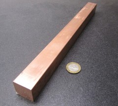 110 Copper Square Bar H02, 1.0″ Thick x 1.0″ Wide x 1 Ft Length
