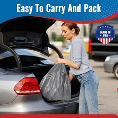 2000 Gray T-Shirt Bags 1/6 12″ x 6.5″ x 21″, Plastic Grocery Shopping Bags