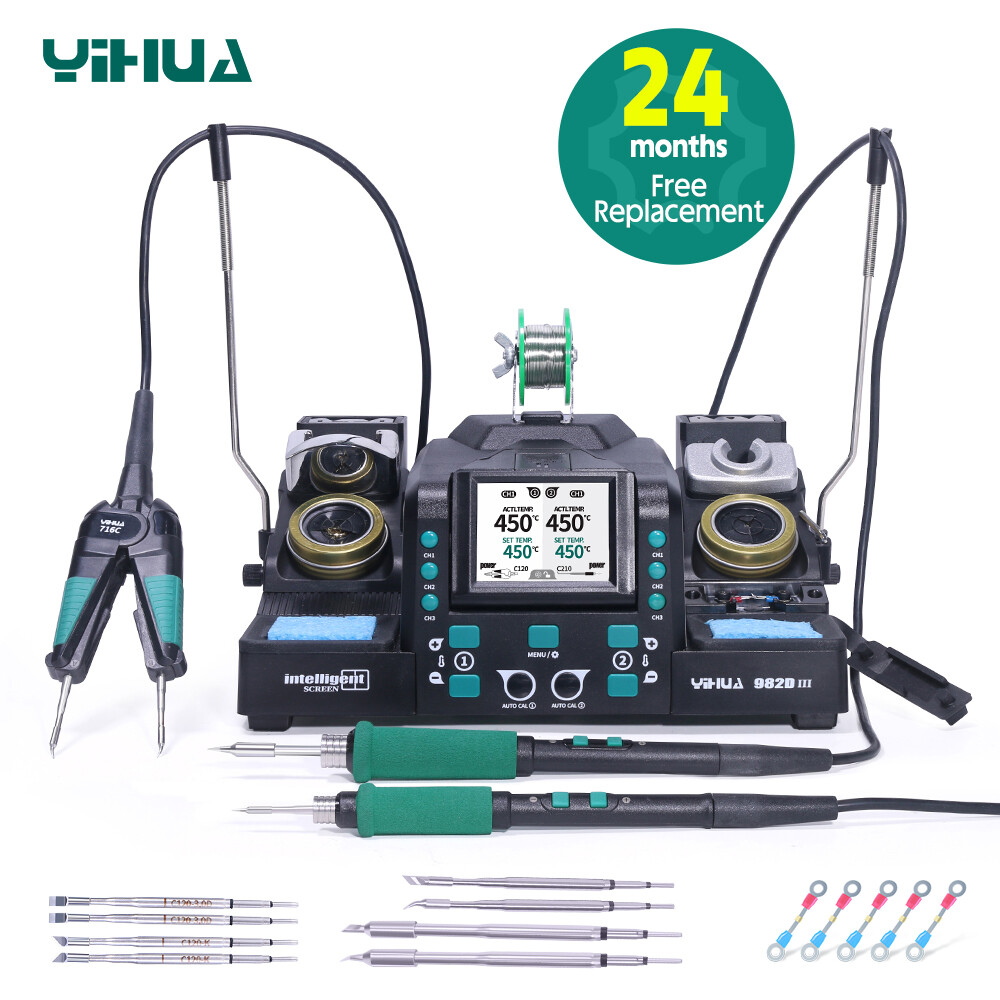 YIHUA 982D-III Precision Soldering Station and Tweezers For Microscope Soldering