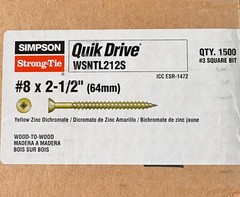 1500 Quik Drive #8 x 2-1/2″ Collated Wood Screw WSNTL212S, Simpson Strong Tie
