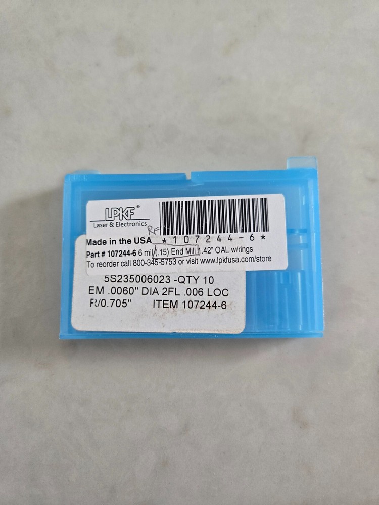 LPKF 107244-6 End Mill 0.15 mm 1.42″ OAL w/rings