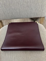 NOS Samsill 1513 Burgundy 3 Ring 1″ Binder Faux Leather Gold Hardware Made USA