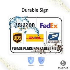 Package Delivery Signs 02 pack Package Delivery Stickers size 10 x 7 Inches O…