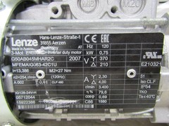 💥NEW LENZE 3-MOT 0.75 KW INVERTER DUTY MOTOR 3400 R/MIN 120 HZ G50AB045MHAR2C