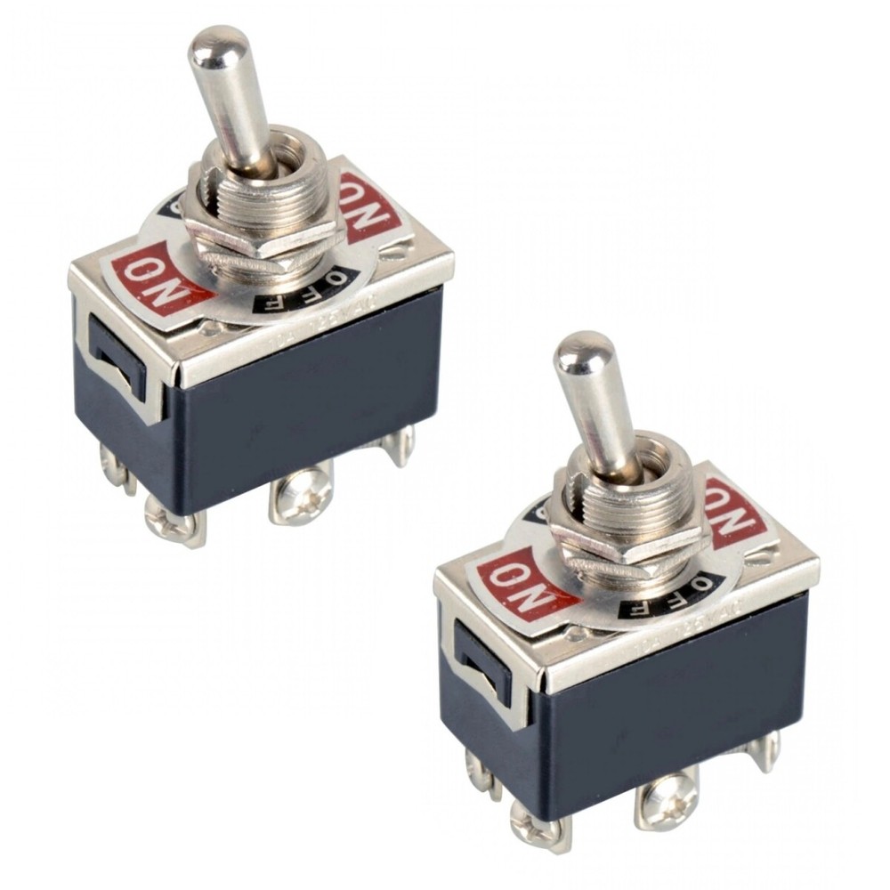 2x DPDT 6-Pin 3-Position On/Off/On Metal Toggle Switch 240V/15A 120V/20A AC