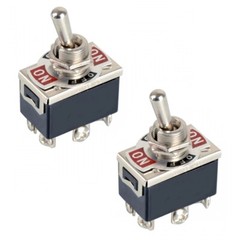 2x DPDT 6-Pin 3-Position On/Off/On Metal Toggle Switch 240V/15A 120V/20A AC