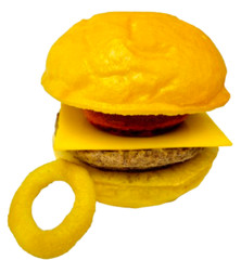 Display Fake Food Prop Vintage Large Cheeseburger With Onion Ring