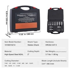 Uimoso Annular Cutter Set HSS Magnetic Drill Bits 13 PCS Weldon Shank 2″ Depth