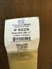 K&S 8229 Brass 12 L in. Metal Strip 0.093 x 2 W in.