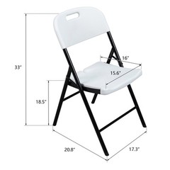 4-20PCS Outdoor Plastic Portable Folding Chair Commercial Steel Frame Seat White
