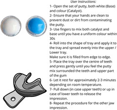 Hydrophilic Dental Impression Putty Set, Blue & White – Fast Setting Firm