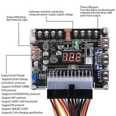 20/24Pins ATX Power Supply Breakout Board Adjustable Voltage Module / Case HOT