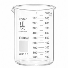 1000ml Low Form Graduated Glass Beaker, 3.3 Boro., Graduated (Single)
