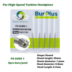 Wave Dental Surgical Burs Round Carbide FG SURG 1 2 4 6 Long 25mm High Speed Bur