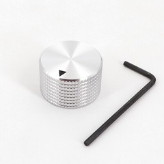 10Pcs Silver 6.4mm 1/4” Aluminum 25 x 15.5mm Amplifier Audio Volume Rotary Knob