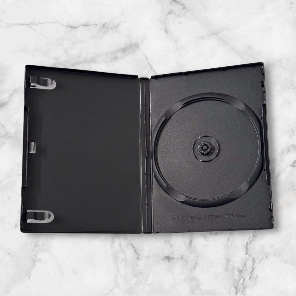 10 Pack-22mm Black Single Disc DVD Cases With Booklet Clips