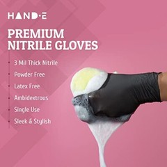 Black Nitrile Disposable Gloves X-Large 50 Count – BBQ Tattoo Hair Dye Cookin…