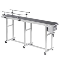 VEVOR Belt Conveyor PVC Stainless Steel Belt Conveyor 71″x7.8″ Double Guardrail