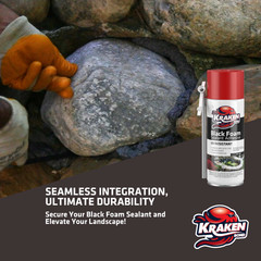 Kraken Bond Black Foam Sealant – Waterfall & Landscape, 12oz 2 Pack – Straw Use