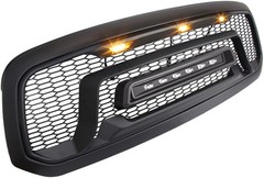 Front Grille Dodge Ram 1500 2013 2018 Matte Black Off Road Lights