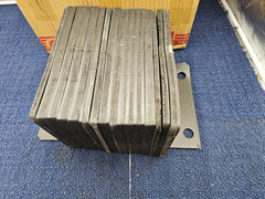 Dock Bumper Rectangular, 13 in L x 10 in W x 6 in H, Laminated Rubber 1110-1002