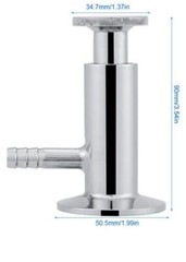 1PC 1.5’’ Quick Release Stainless Steel SUS304 Sanitary Sample Clamp OD 50.5MM