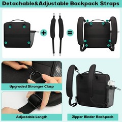 3″ D-Ring Zipper Binder Backpack 700 Sheets Capacity 13″ Laptop Compartment Bag