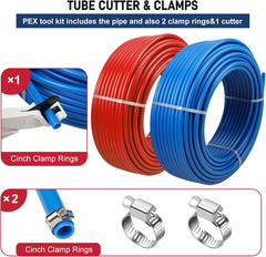 PEX Pipe 1/2 200ft Red Blue PEX-B Tubing EVOH,Flexible Non-Barrier,HotCold Water