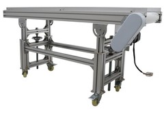 Electric 59×11.8in Food Grade PU Belt Conveyor 110V Speed&Height Adjustable 120W