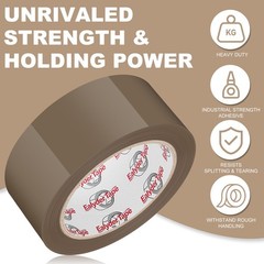 6 Rolls Brown Packing Tape 2 Inch x 60 Yards Heavy Duty Shipping Moving Seal