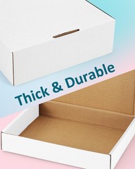 50 Pack 7X5X2 Small Shipping Boxes White Corrugated Cardboard Packaging