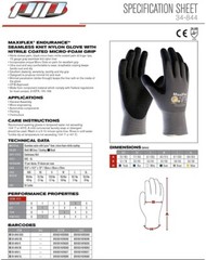 34-844 MaxiFlex Nitrile Grip Dotted Palm Coated PROTECTIVE WORK GLOVES 12-XLARGE
