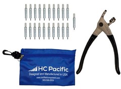 25 Each C3/32 Cleco Fasteners (Made in USA) with Cleco Pliers & Pouch