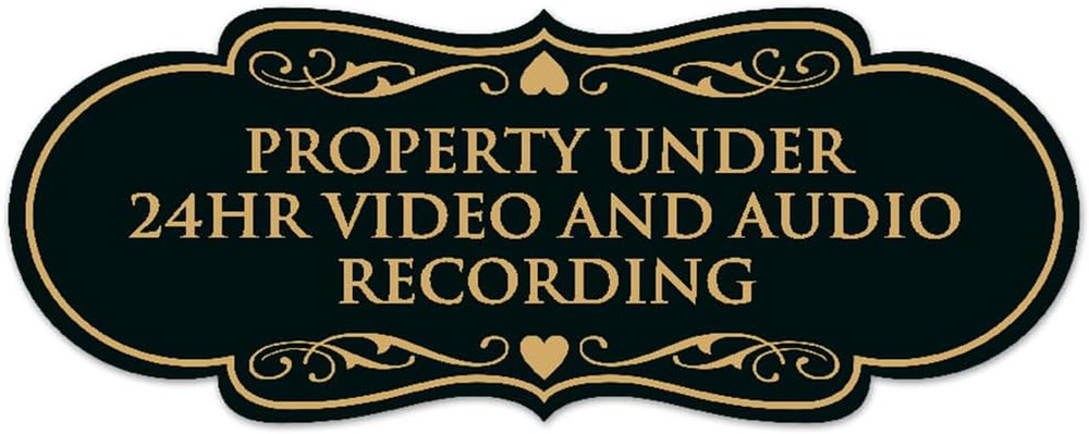 Designer Property Under 24hr Audio and Video Recording Sign – Easy Installation