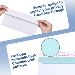 10 Envelopes Security Self Seal, 500 Count Mailing Envelopes with Double Window,