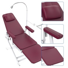 Dental Portable Folding Chair Foldable Mobile Chair with Tray & LED Light