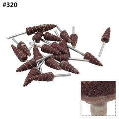 20pcs 10x3mm 240#-400# Cone Sandpaper Flap Sanding Polishing Wheel Rotary Tool